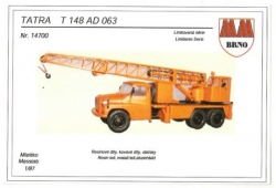 Příhradový autojeřáb Tatra 148 AB - 063 (stavebnice 1:87)