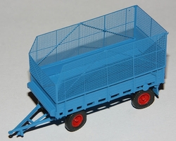 Fortschritt T087 přívěs s drátěnými bočnicemi modrý (model)
