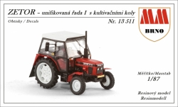 Zetor unifikovaná řada I. s kultivačními koly (stavebnice 1:87)