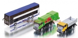 SIKU Super - City set, autobus, sklápěčka a popelářské auto, 1:87