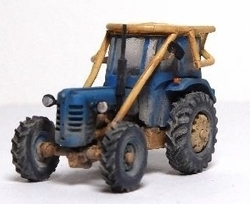 Zetor 4045 Traktor 4x4  s malou kabinou a ochranným rámem modrý (model patina)