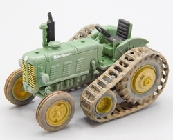 Zetor super polopásový bez kabiny zelený (prašná patina model)
