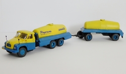 Tatra T-138 ZVVZ VLH 138-119 a VLH-A10-119-přepravník cementu s přívěsem modrožlutá (model)