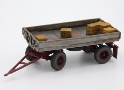 HW 60 Fortschritt IFA vlek s balíky slámy nízké bočnice a terénní kola  (šedý patina model)