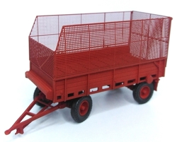 Fortschritt T087 přívěs s drátěnými bočnicemi červenohnědý (model)
