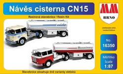Jednoosá návěsová cisterna CN 15 s obtisky (stavebnice typ 3)