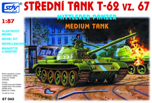 Střední tank T-62 vz. 67 (stavebnice 1:87)