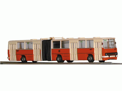 Kloubový autobus IKARUS 280 DP Praha červený (model 1:87)