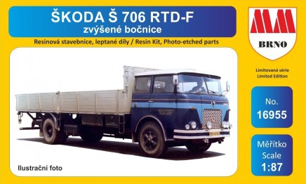 Škoda Š 706 RTD-F – valník se zvýšenými bočnicemi (resinová stavebnice 1:87)